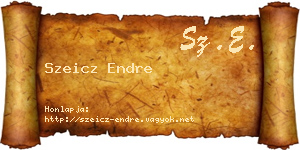 Szeicz Endre névjegykártya