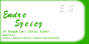 endre szeicz business card